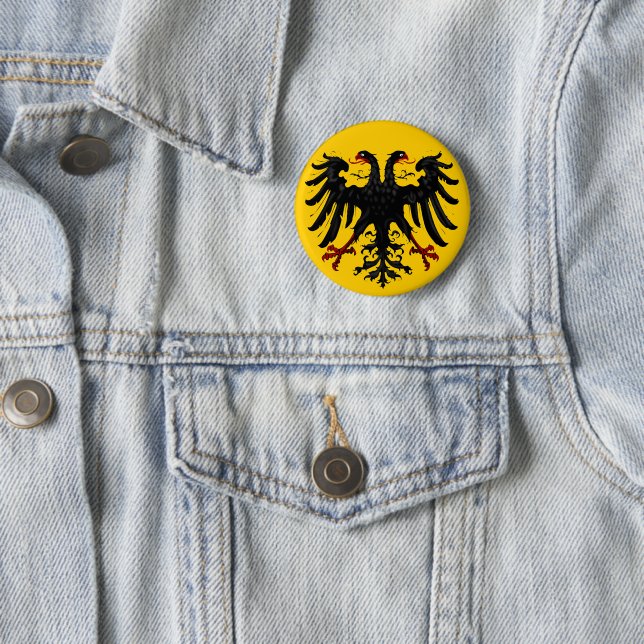 Heliga Roman Empire Emblem on Gult Button Knapp (In Situ)