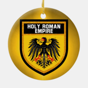Heliga Roman Empire Flagga Julgransprydnad Keramik