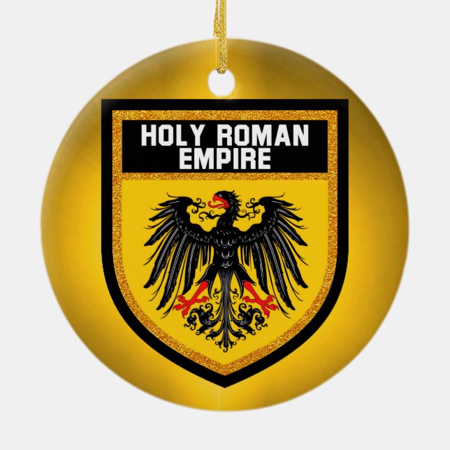 Heliga Roman Empire Flagga Julgransprydnad Keramik (Baksidan)