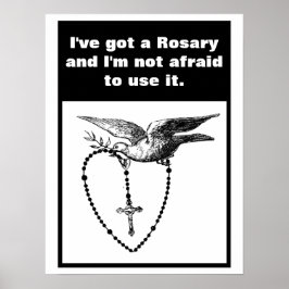 Heliga Rosary Dove Heliga Spirt Olive Gren Citat Poster