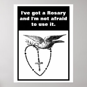 Heliga Rosary Dove Heliga Spirt Olive Gren Citat Poster