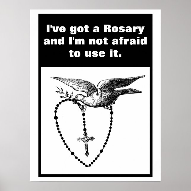 Heliga Rosary Dove Heliga Spirt Olive Gren Citat Poster (Framsidan)