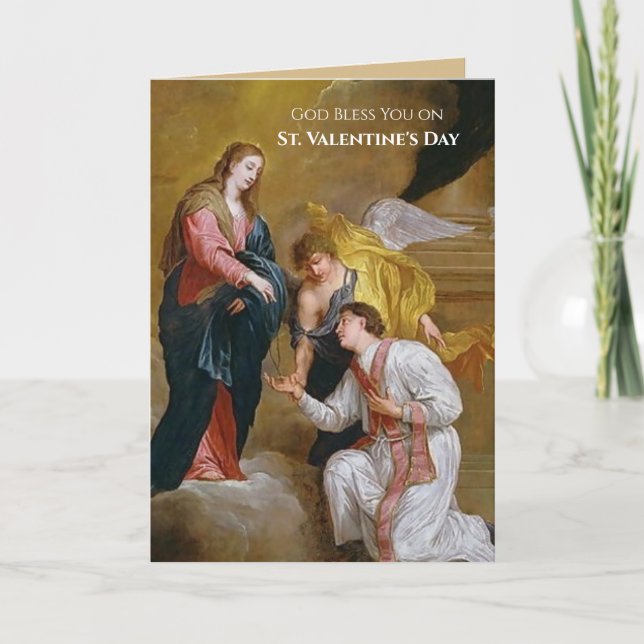 Heliga Rosary Gift på Alla hjärtans dag Kort (Framsida)