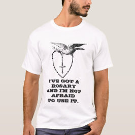 Heliga Rosary med Dove och Olive Gren T Shirt