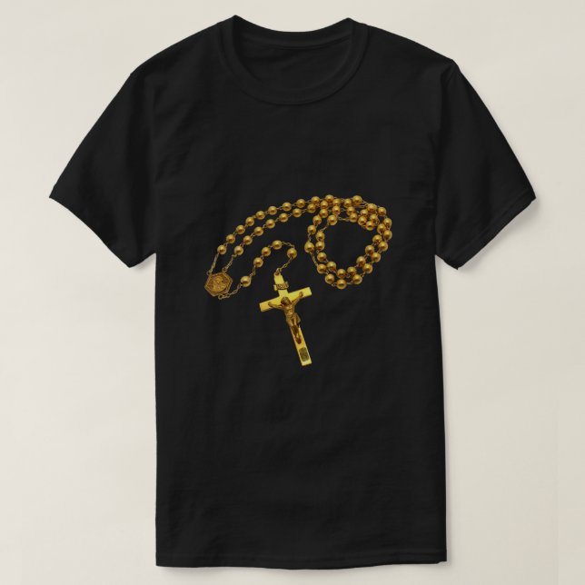 Heliga Rosary Pärlor Catholik Religion Faith Mamma T Shirt (Design framsida)