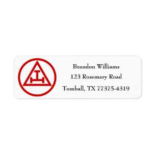 Heliga Royal Arch Freemason Masonic Freemasonry Returadress Etikett