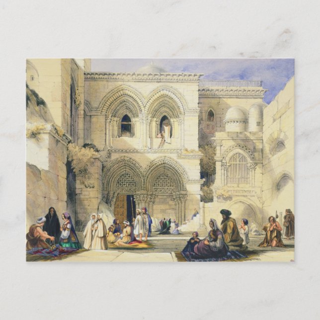 Heliga Sepulcher, i Jerusalem (färg litho) Vykort (Framsida)