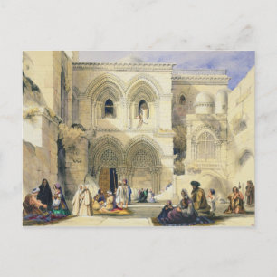 Heliga Sepulcher, i Jerusalem (färg litho) Vykort