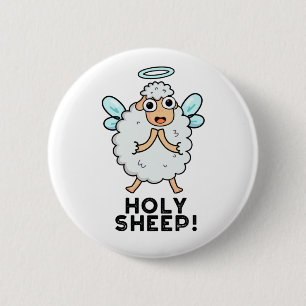 Heliga Sheep Funny Animal Pun Knapp