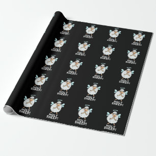 Heliga Sheep Funny Animal Pun Mörk BG Presentpapper