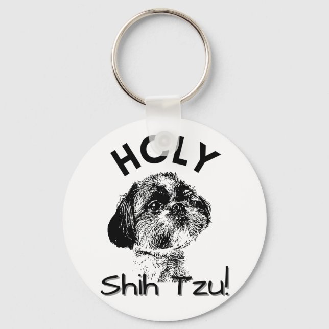 Heliga Shih Tzu! Cute Shih Tzu Hund Nyckelring (Framsida)