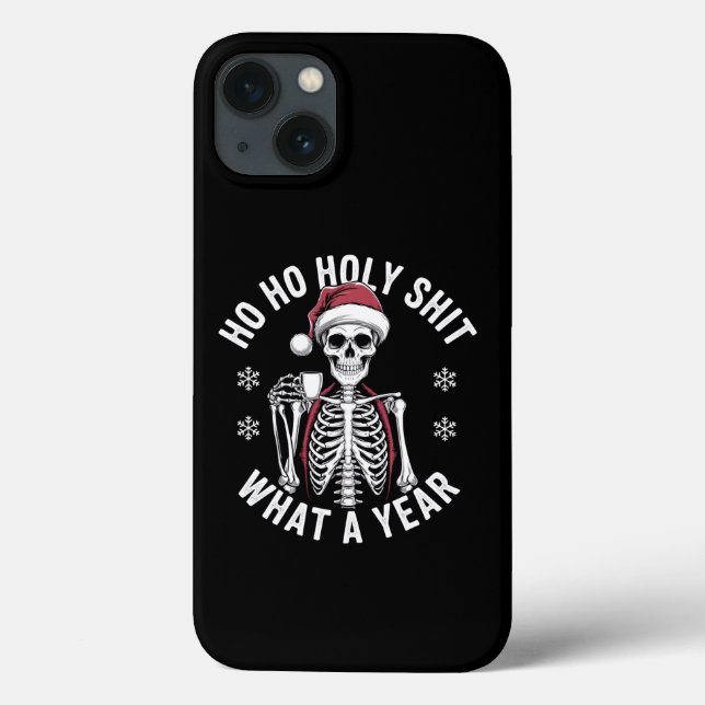 Heliga Shirt What A Year jul Humor Skeleton (Baksida)