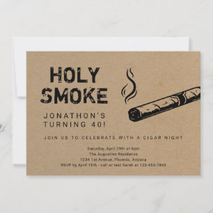Heliga Smoke Cigar Night Birthday Pension Party Inbjudningar