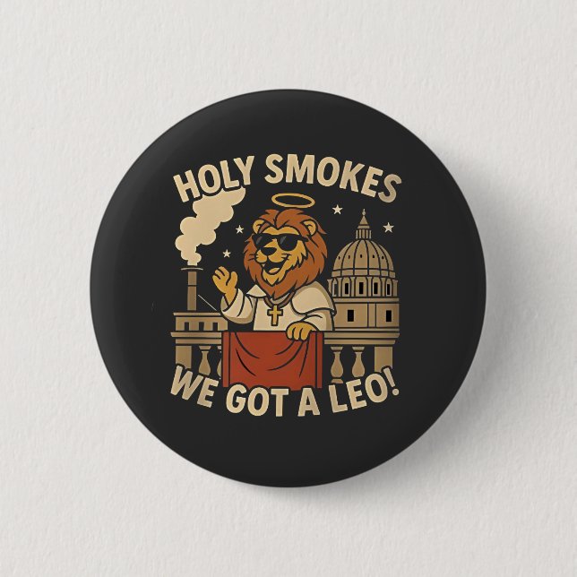 Heliga Smoke Pope Leo XIV Christian Church Knapp (Framsida)