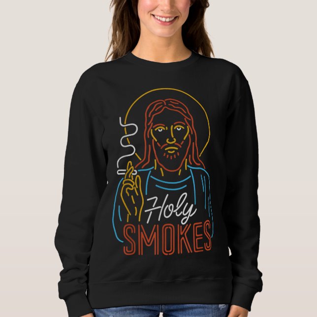 Heliga Smokes underliga Jesus T Shirt (Framsida)
