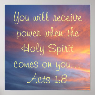 Heliga Spirit bible Acts 1:8 Poster