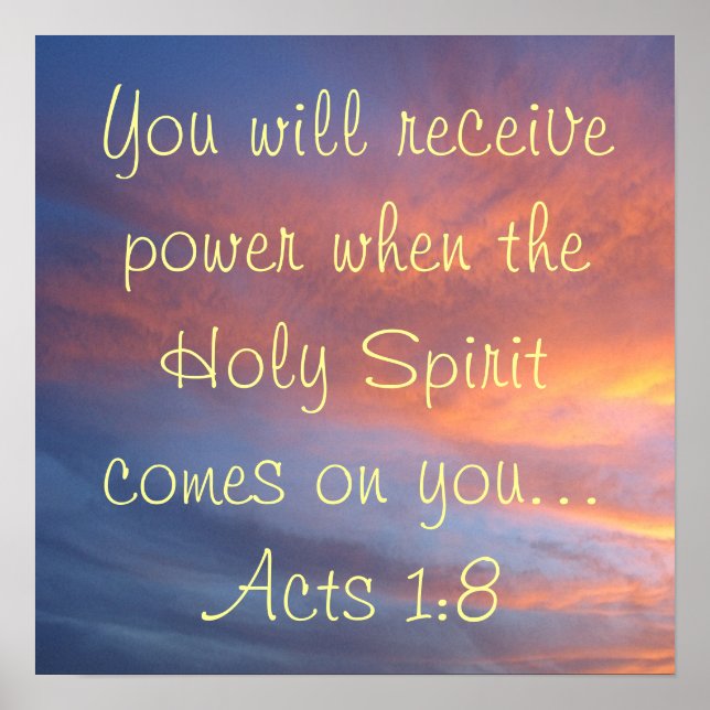 Heliga Spirit bible Acts 1:8 Poster (Framsidan)