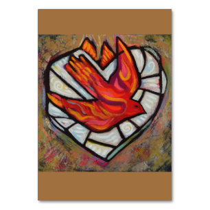Heliga Spirit Bird of Fire Prayer Card Bordsnummer