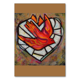 Heliga Spirit Bird of Fire Prayer Card Bordsnummer