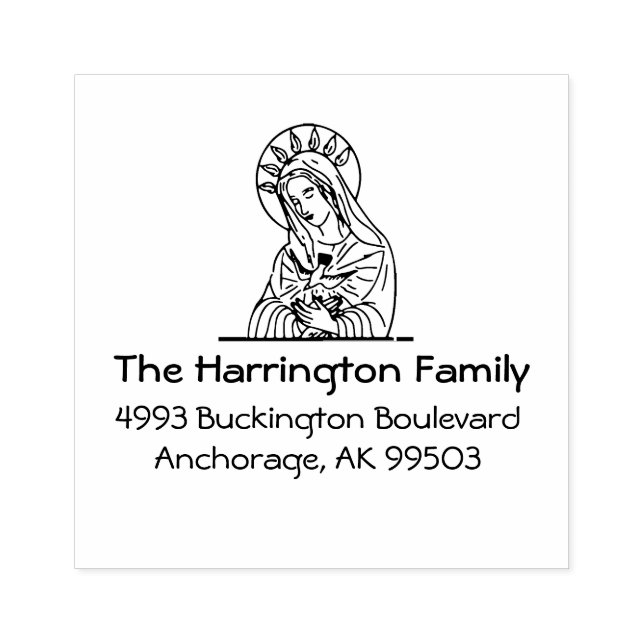 Heliga Spirit Blsed Virgin Mary Returadress Stämpel (Tryck)