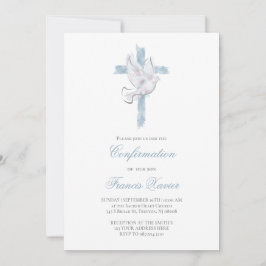 Heliga Spirit Blue kor Bekräftelse Inbjudningar