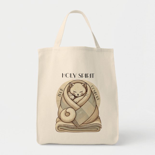 Heliga Spirit: Christian Tote Bag Tygkasse (Framsidan)