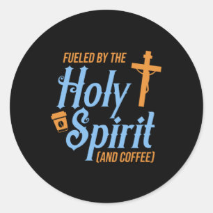 Heliga Spirit Coffee Kor Jesus Christus Faith Gift Runt Klistermärke