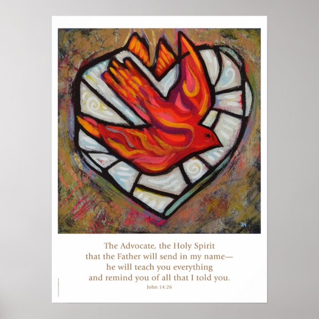 Heliga Spirit Confirmation Poster, John 14:26 Poster (Framsidan)