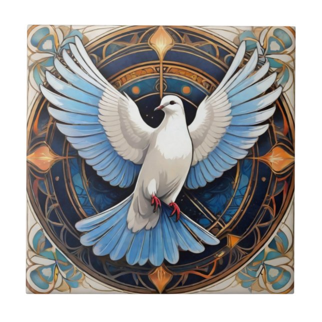 Heliga Spirit (dove) 2 Kakelplatta (Framsidan)