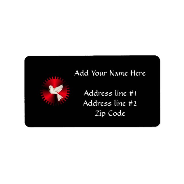 Heliga Spirit Dove Adressetikett (Framsidan)