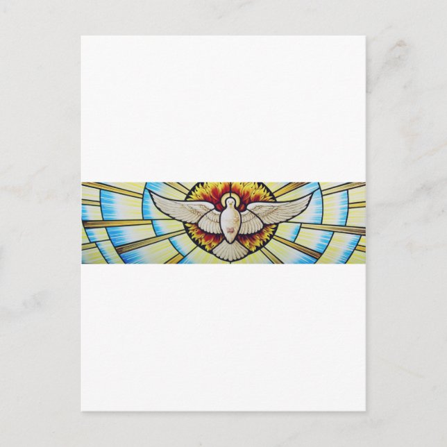 Heliga Spirit dove nedfläckad glas Vykort (Framsida)