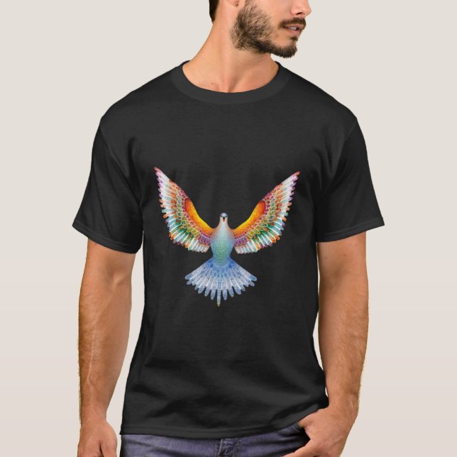 Heliga Spirit Dove Pising Jesus Pentecost Colorful T Shirt (Framsida)