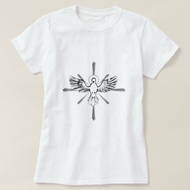 Heliga Spirit Dove Pising Jesus Pentecost T Shirt (Design framsida)