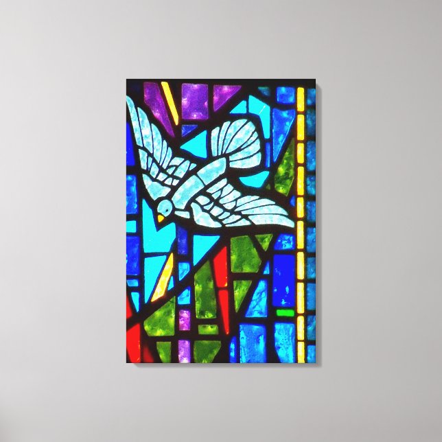 Heliga Spirit Dove Stached Glass Window Canvas Art (Framsida)