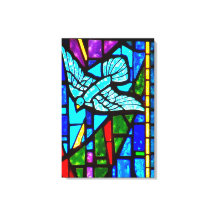 Heliga Spirit Dove Stached Glass Window Canvas Art