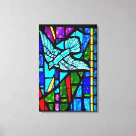 Heliga Spirit Dove Stached Glass Window Canvas Art