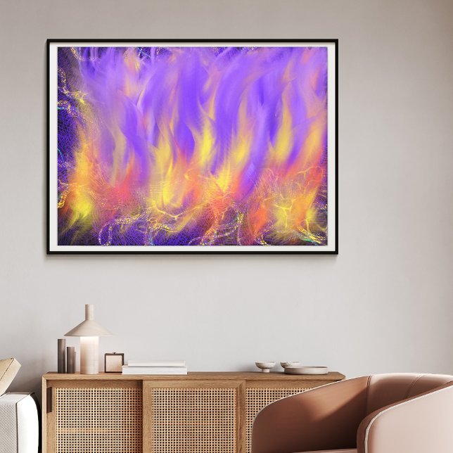 Heliga Spirit Fire Christian Prophetic Abstrakt Ar Canvastryck (Holy Spirit fire modern abstract art print poster by artist Catherine Sweetman )