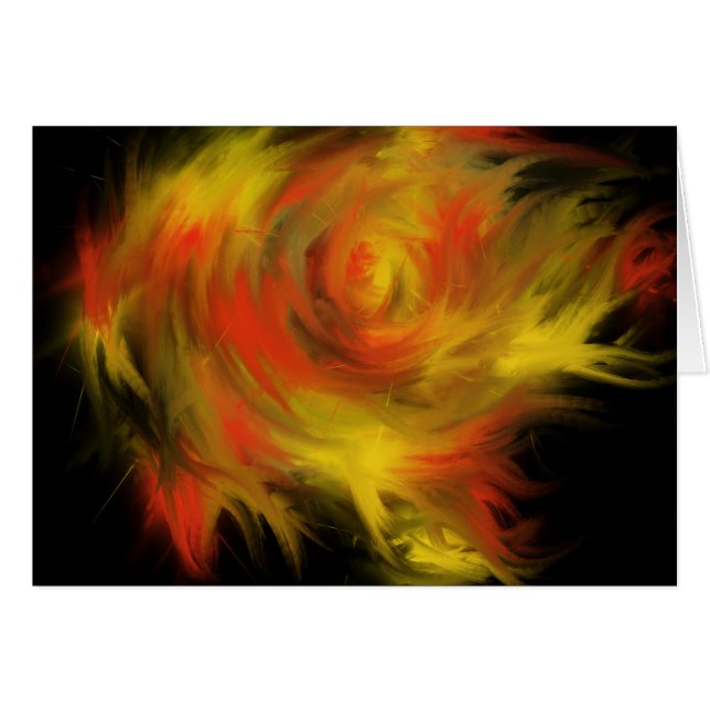 Heliga Spirit Fire Christian Worship Art Painting Hälsningskort (Framsidan Horizontal)