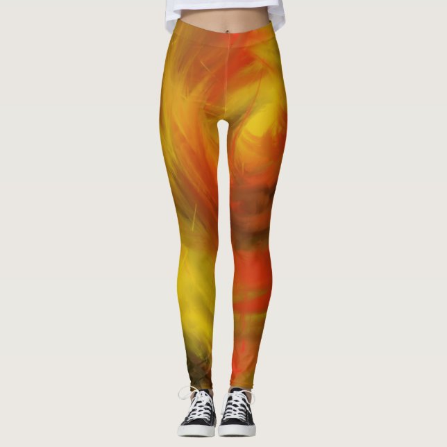 Heliga Spirit Fire Christian Worship Art Painting Leggings (Framsida)