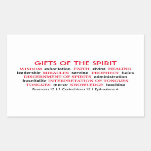HELIGA SPIRIT GIFTS inspirerande Christian Rektangulärt Klistermärke