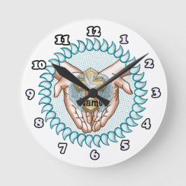 Heliga Spirit Händer Christian Clock Rund Klocka