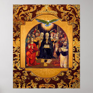 Heliga Spirit Pentecost Virgin Mary och Apostles Poster