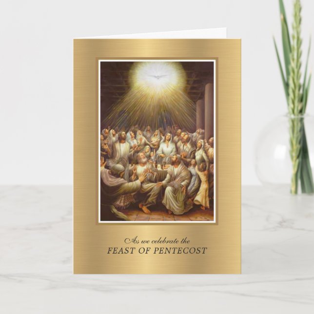 Heliga Spirit Pentecost Virgin Mary Religiösa Kort (Framsida)
