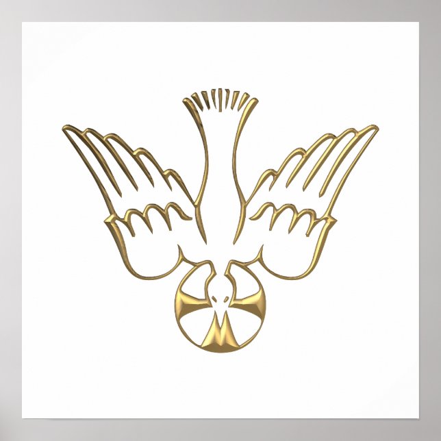 Heliga Spirit-symbolens gyllene decent Poster (Framsidan)