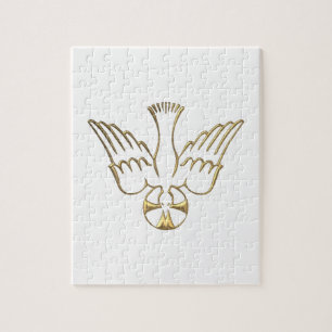 Heliga Spirit-symbolens gyllene decent Pussel