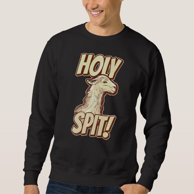 Heliga Spit Pun for a Llama Fläkt Lång Ärmad Tröja (Framsida)