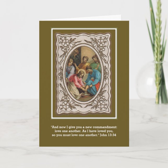 Heliga Torsdag Maundy Religiösa Jesus Apostles Kort (Framsida)