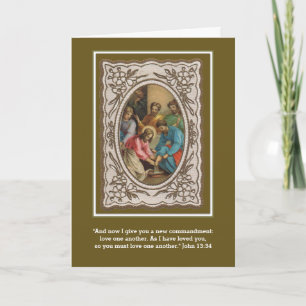 Heliga Torsdag Maundy Religiösa Jesus Apostles Kort
