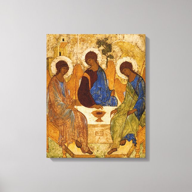 Heliga Treenigheten Andrei Rublev Helig Ikon Relig Canvastryck (Framsida)