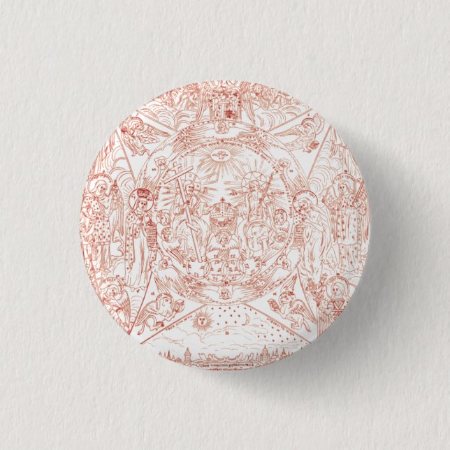 Heliga Treenigheten i härlighet Knapp (Framsida)